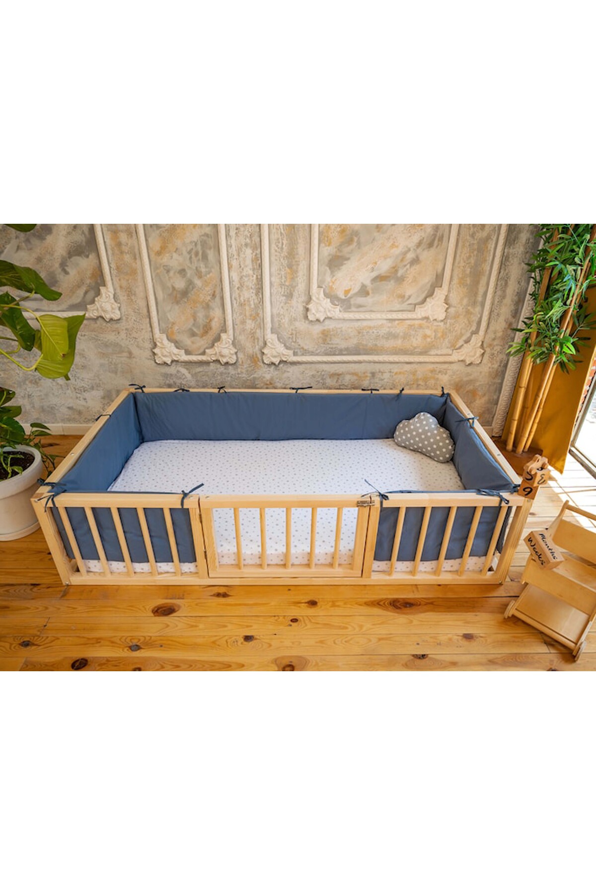 Ahşap Montessori Karyola Masif Ahşap Karyola tree-120