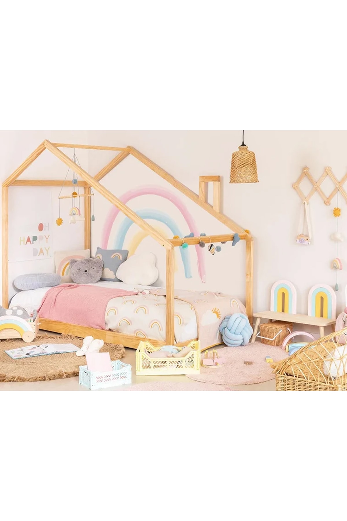 Ahşap Montessori Karyola - Masif Ahşap Karyola - Montessori Çocuk Ve Bebek Yatak Tree111