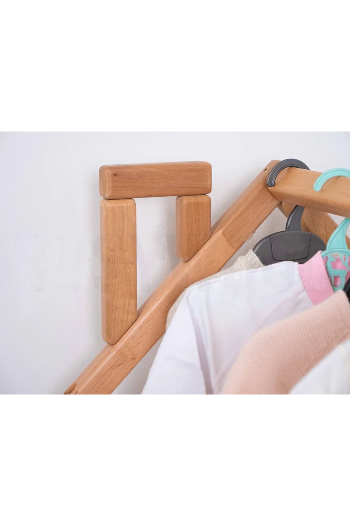 Açık Gardırop Montessori Ahşap Çocuk Odası Açık Gardırop - Montessori Gardırop Askılık - Montessori Mobilya