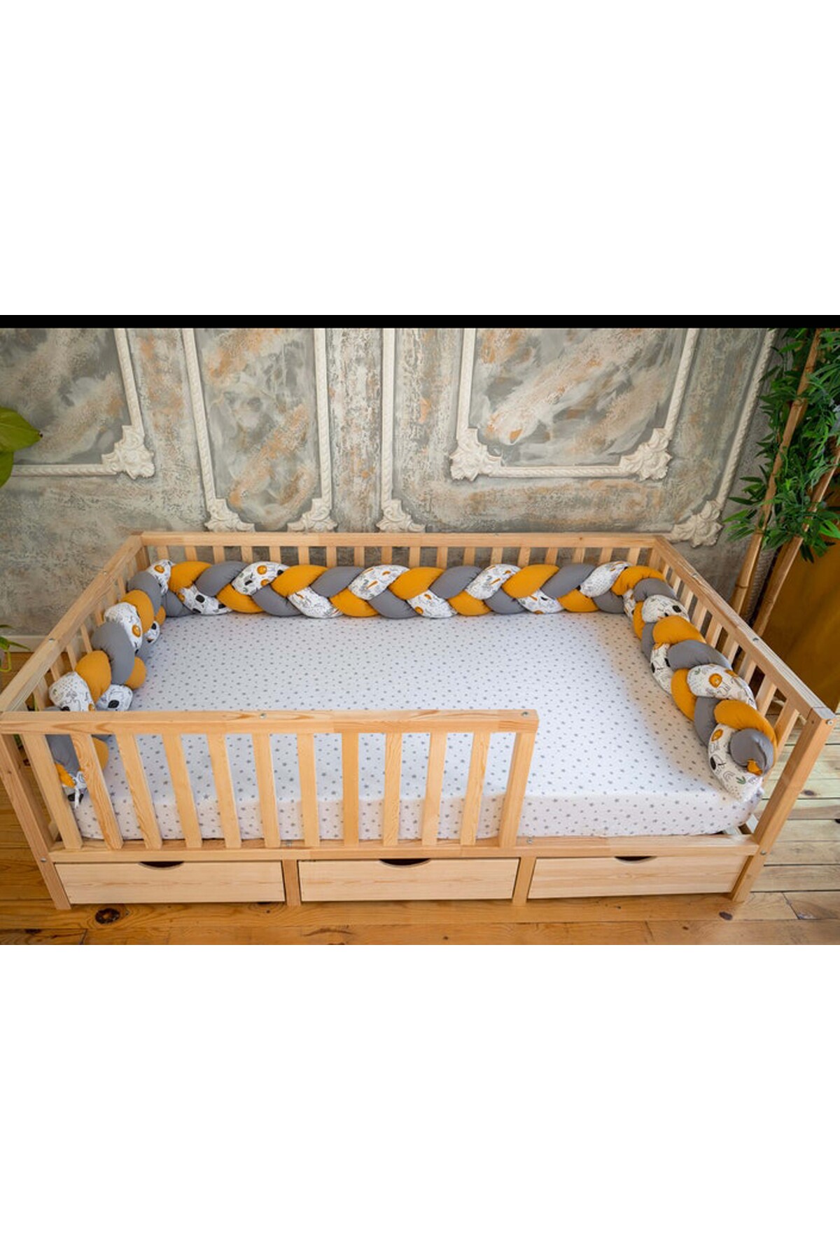 3 çekmeceli  Montessori Ahşap Karyola - Montessori Yatak - Montessori Karyola -  -tree117