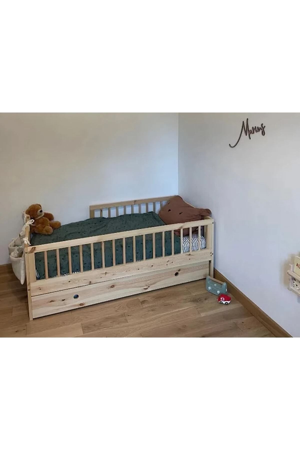 Yavru Yataklı Ahşap Montessori Karyola - Masif Ahşap Karyola - Montessori Çocuk Ve Bebek Yatağı - tree112