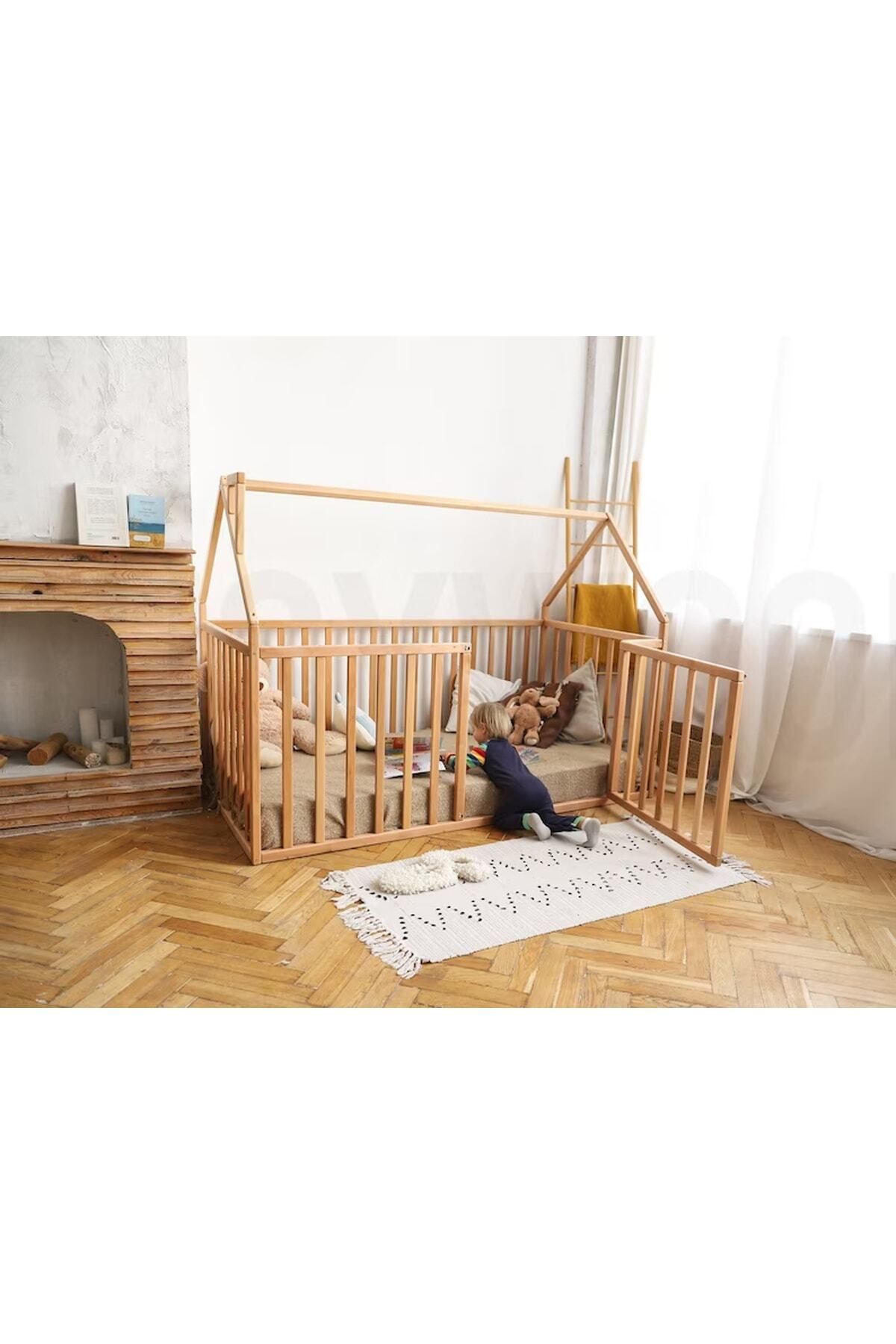 Ahşap Montessori Karyola - Masif Ahşap Karyola - Montessori Çocuk Ve Bebek Yatak tree105