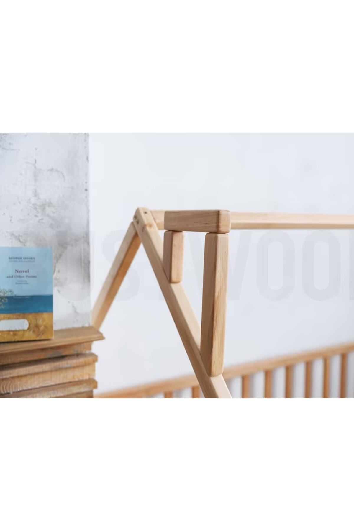 75 Cm Korkuluklu Ahşap Montessori Karyola - Masif Ahşap Karyola -tree05-75