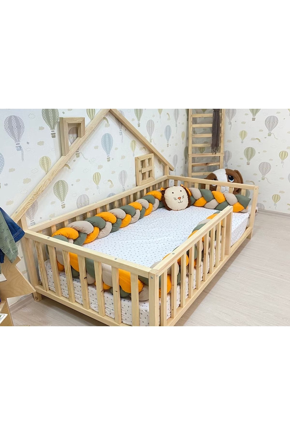 Pencereli Model Montessori Karyola - Masif Ahşap Karyola - Montessori Çocuk Ve Bebek Yatak tree110