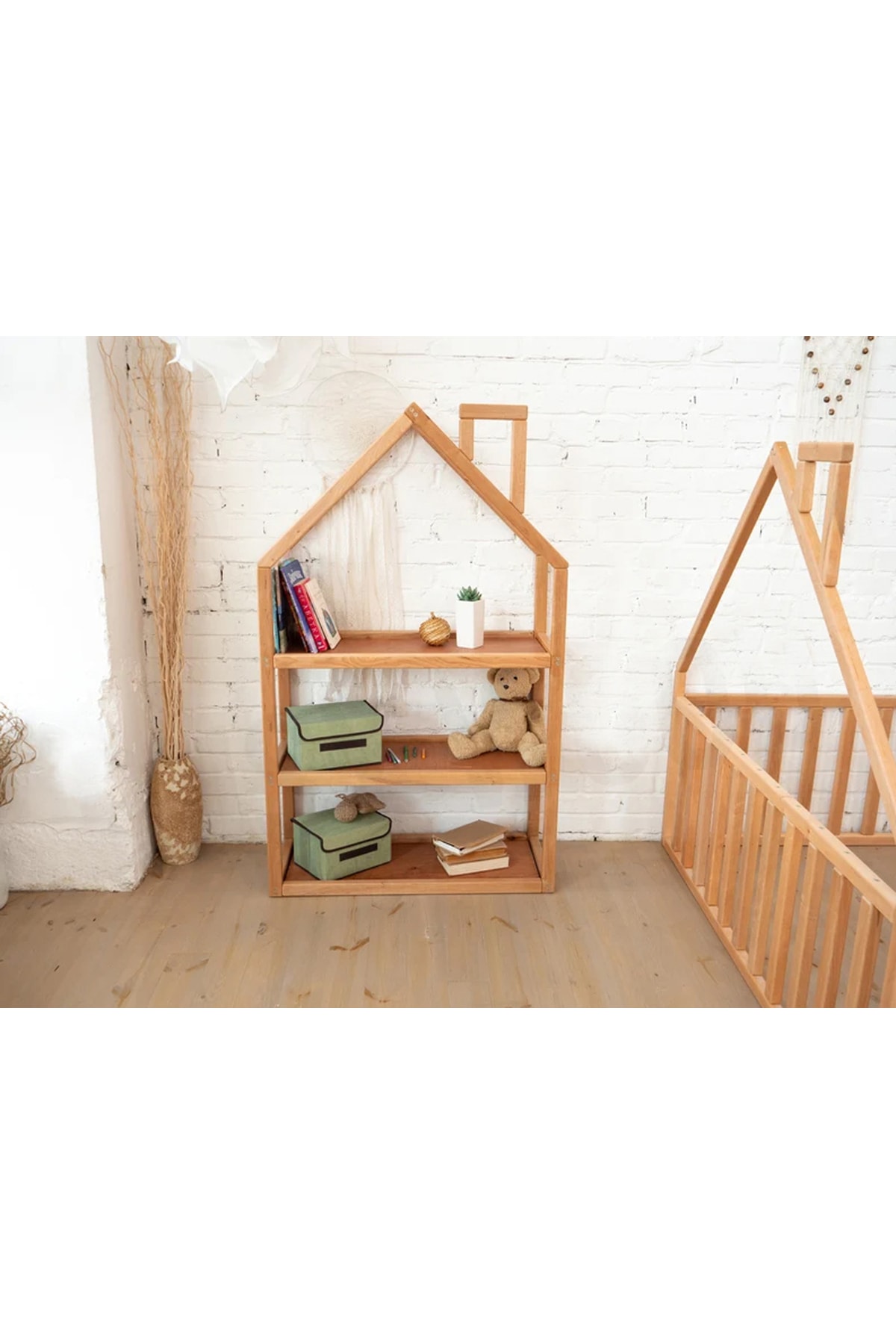 3 raflı çocuk odası Montessori Kitaplık - Çocuk Odası Kitaplık